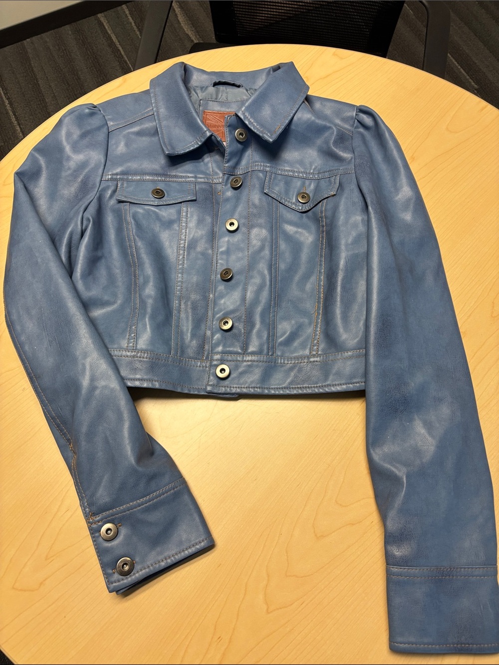 Miss London Blue Cropped Trucker Jacket